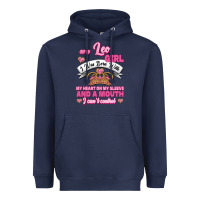 Navy As A Leo Girl I Was Born With My Heart On My Sleeve And A Mouth Heavyweight Hoodie - Jasminsmagicworld