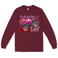 Burgundy valentines day monster truck Long Sleeve Tee - RacoonDesign