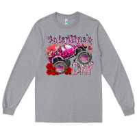 Heather Grey valentines day monster truck Long Sleeve Tee - RacoonDesign
