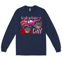 Navy valentines day monster truck Long Sleeve Tee - RacoonDesign