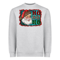 Heather Grey Santa Ho Ho Ho Heavyweight Sweatshirt - RanaPortraitStore