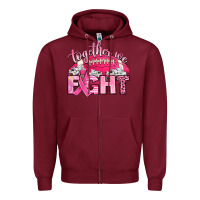 Burgundy together we fight Zipper Hoodie - Artiststas
