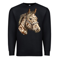 Black appaloosa horse Premium Sweatshirt - LillyAllenDesigns