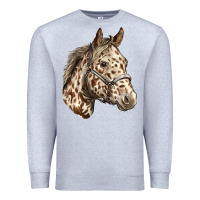 Heather Grey appaloosa horse Premium Sweatshirt - LillyAllenDesigns