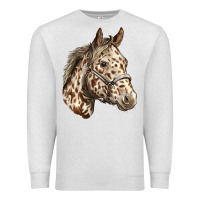 Oatmeal Heather appaloosa horse Premium Sweatshirt - LillyAllenDesigns