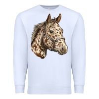 White appaloosa horse Premium Sweatshirt - LillyAllenDesigns