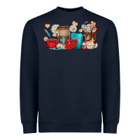 Navy Nurse coffee cups Heavyweight Sweatshirt - texasbilliewilder