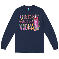 Navy vis for valentine vodka Long Sleeve Tee - RacoonDesign