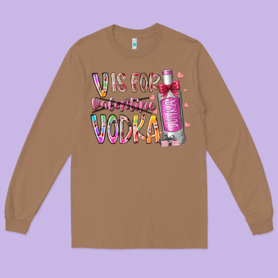 Vis For Valentine Vodka Long Sleeve Tee Designed By Racoondesign