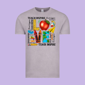 Teach Love Inspire Teacher Vintage Tee Designed By Texasbilliewilder