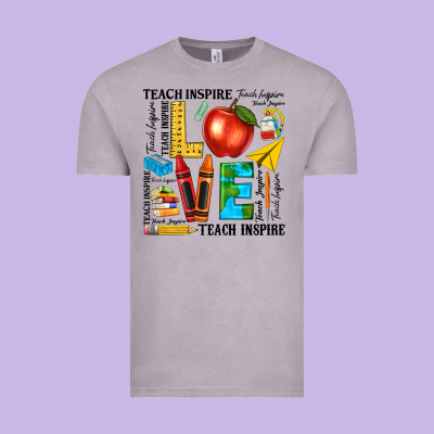 Teach Love Inspire Teacher Vintage Tee Designed By Texasbilliewilder