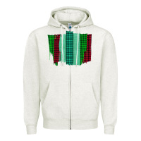 Oatmeal Heather Green Red Western Farm Life Brush Stroke Zipper Hoodie - Bettercallsaul