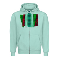 Seafoam Green Red Western Farm Life Brush Stroke Zipper Hoodie - Bettercallsaul