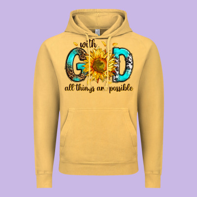 Vintage Hoodie with god all things possible