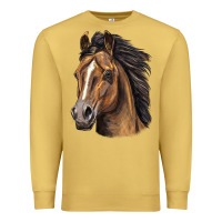 Antique Gold quarter horse portrait Premium Sweatshirt - LillyAllenDesigns