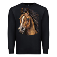 Black quarter horse portrait Premium Sweatshirt - LillyAllenDesigns