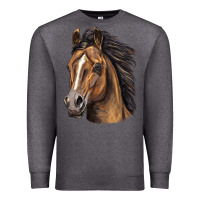 Charcoal Heather quarter horse portrait Premium Sweatshirt - LillyAllenDesigns