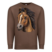Chestnut quarter horse portrait Premium Sweatshirt - LillyAllenDesigns