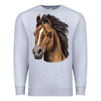 Heather Grey quarter horse portrait Premium Sweatshirt - LillyAllenDesigns