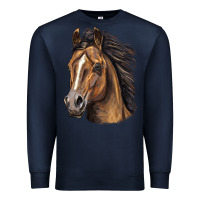Navy quarter horse portrait Premium Sweatshirt - LillyAllenDesigns