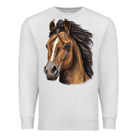 Oatmeal Heather quarter horse portrait Premium Sweatshirt - LillyAllenDesigns