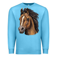 Ocean Blue quarter horse portrait Premium Sweatshirt - LillyAllenDesigns
