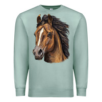 Seafoam quarter horse portrait Premium Sweatshirt - LillyAllenDesigns