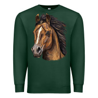 Sports Green quarter horse portrait Premium Sweatshirt - LillyAllenDesigns