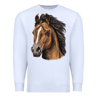 White quarter horse portrait Premium Sweatshirt - LillyAllenDesigns