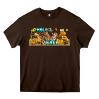 Chocolate Brown Hello Fall Rabbit Heavy Core Tee - LillyAllenDesigns