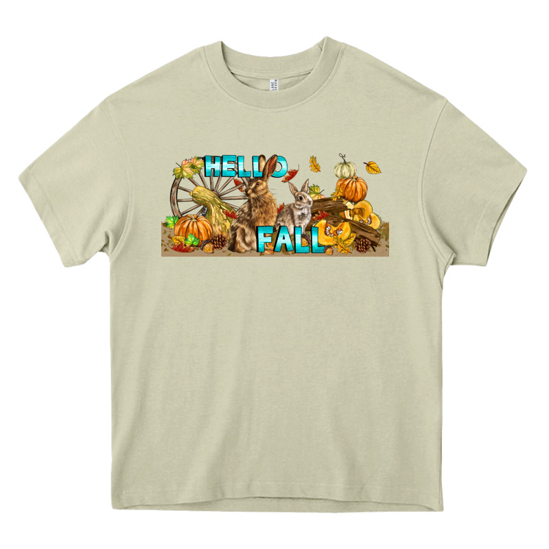 Hello Fall Rabbit Heavy Core Tee by LillyAllenDesigns | Teevron