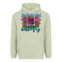 Matcha Western Anti-Social Butterfly Heavyweight Hoodie - LillyAllenDesigns