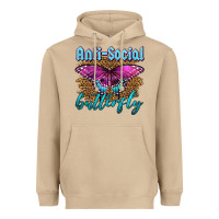 Mushroom Western Anti-Social Butterfly Heavyweight Hoodie - LillyAllenDesigns
