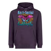 Plum Western Anti-Social Butterfly Heavyweight Hoodie - LillyAllenDesigns