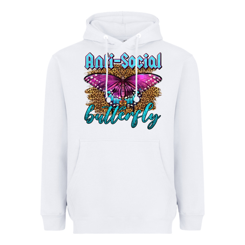 Western Anti-social Butterfly Heavyweight Hoodie by LillyAllenDesigns | Teevron