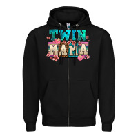 Black twin mama Zipper Hoodie - AdoDesignShop