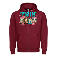 Burgundy twin mama Zipper Hoodie - AdoDesignShop
