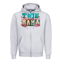 Heather Grey twin mama Zipper Hoodie - AdoDesignShop