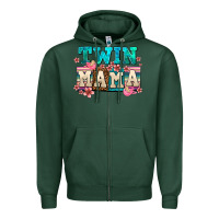 Sports Green twin mama Zipper Hoodie - AdoDesignShop