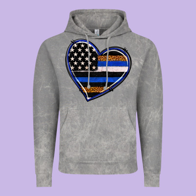 Vintage Hoodie police heart