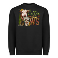 Black coffee then cows Heavyweight Sweatshirt - texasbilliewilder