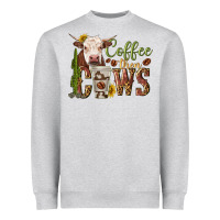 Heather Grey coffee then cows Heavyweight Sweatshirt - texasbilliewilder