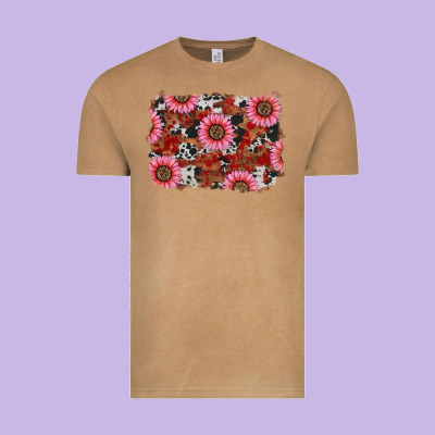 Valentine's Day Sunflowers Leopard Cowhide Background Vintage Tee Designed By Ranaportraitstore