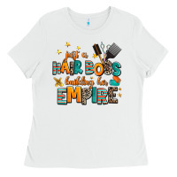 White just a nail boss building her empire Ladies Tee - AdoDesignShop