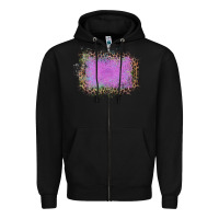 Black Old Leopard Purple Glitter Frame Zipper Hoodie - Bettercallsaul