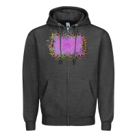 Charcoal Heather Old Leopard Purple Glitter Frame Zipper Hoodie - Bettercallsaul