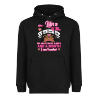 Black As A Libra Girl I Was Born With My Heart On My Sleeve And A Mouth Heavyweight Hoodie - Jasminsmagicworld