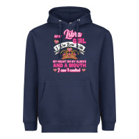 Navy As A Libra Girl I Was Born With My Heart On My Sleeve And A Mouth Heavyweight Hoodie - Jasminsmagicworld