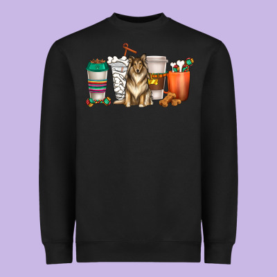 Heavyweight Sweatshirt collie dog coffee cups
