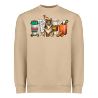 Mushroom collie dog coffee cups Heavyweight Sweatshirt - texasbilliewilder